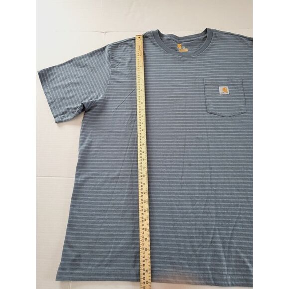 Carhartt Shirt Mens 2XL Gray Striped Original Fit Pocket Tee Short Sleeve - Picture 7 of 11